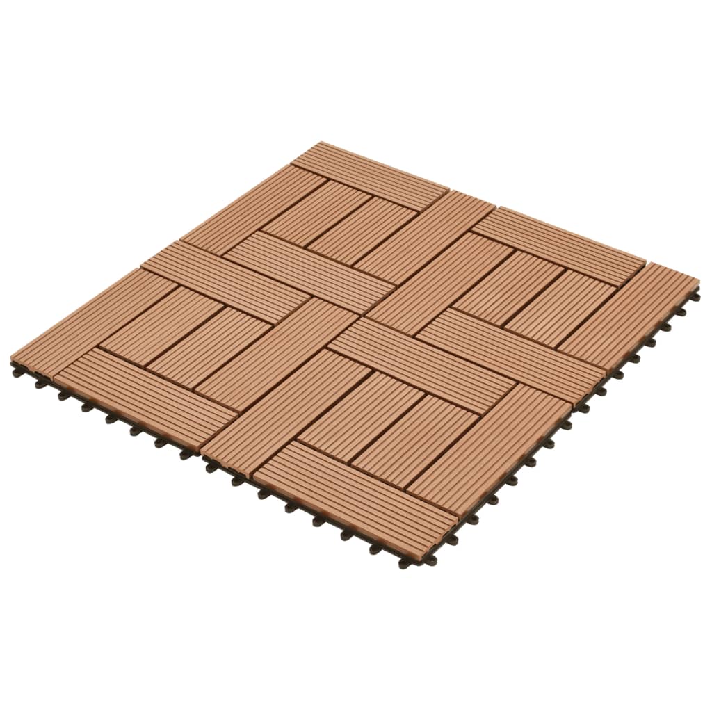 11 stk. brune 30 x 30 cm dækningsfliser wpc 1 m2 - number 2.