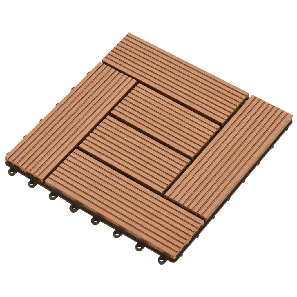 11 stk. brune 30 x 30 cm dækningsfliser wpc 1 m2 - number 3.