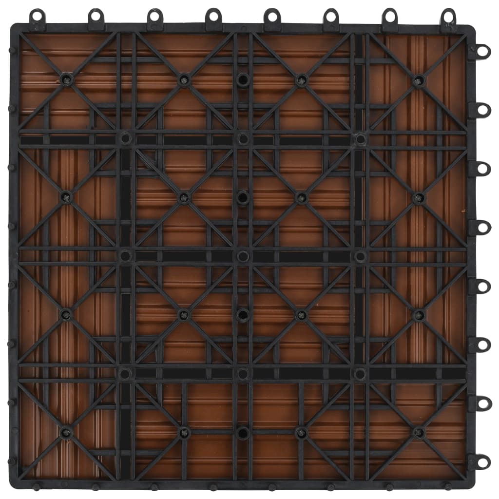 11 stk. brune 30 x 30 cm dækningsfliser wpc 1 m2 - number 6.