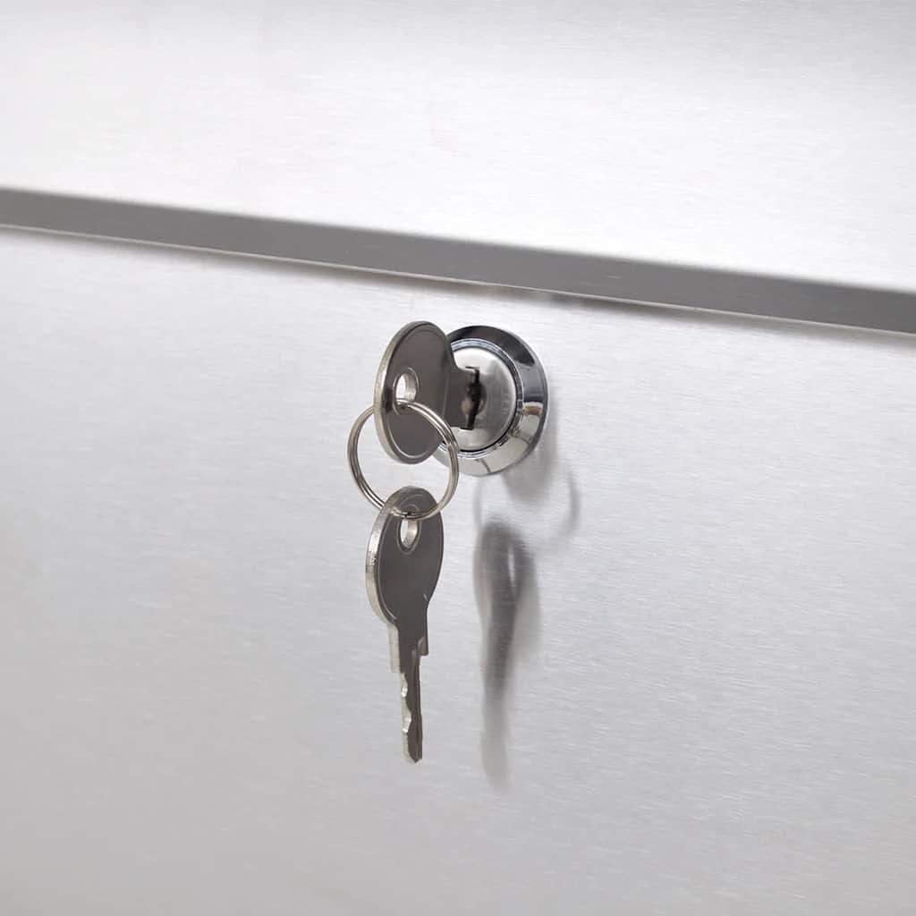 Boîte aux lettres double sur support en acier inoxydable - number 4.