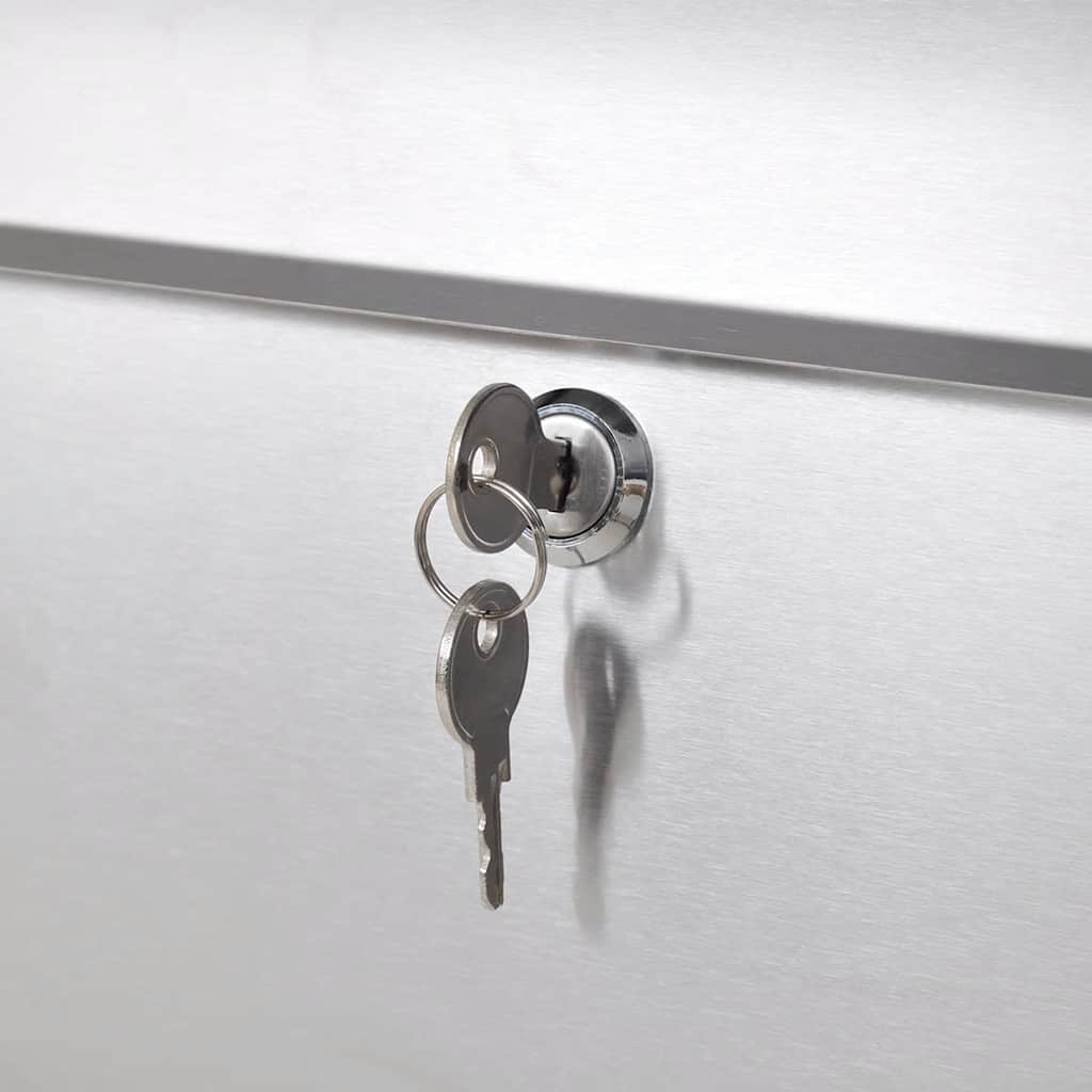 Boîte aux lettres sur support en acier inoxydable - number 4.