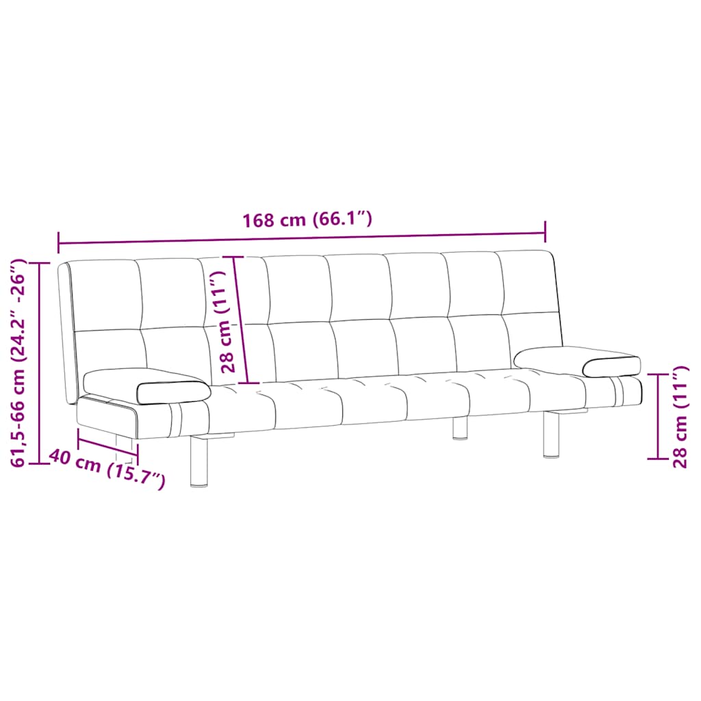 Sofa rozkładana z dwoma poduszkami regulowana skóra syntetyczna - czarna - number 8.