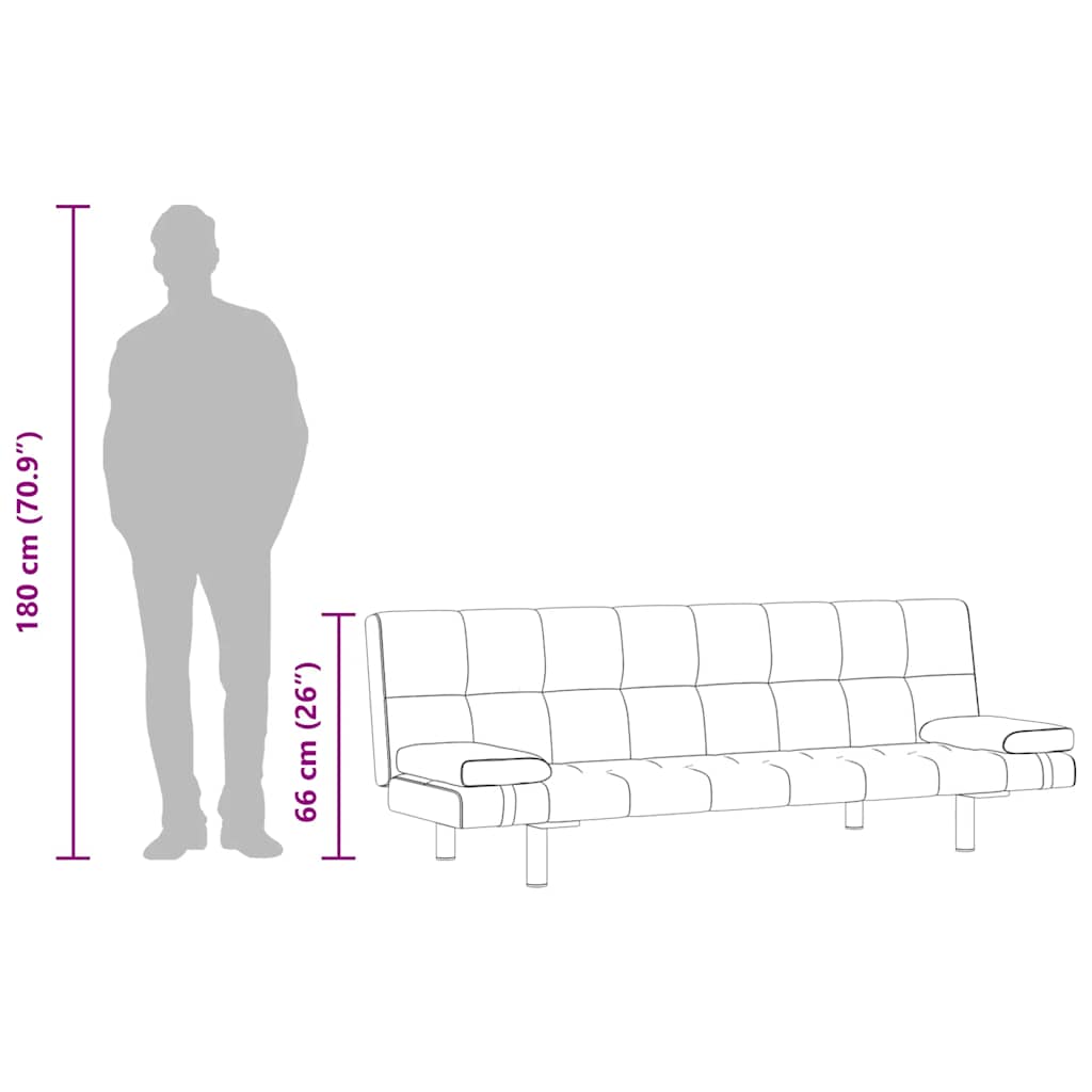Sofa rozkładana z dwoma poduszkami regulowana skóra syntetyczna - czarna - number 10.