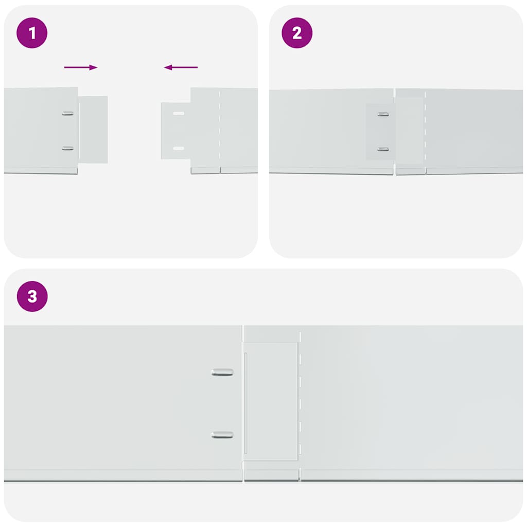 Fleksibel bedkant 20 stk. 100x14 cm galvaniseret stål - number 6.