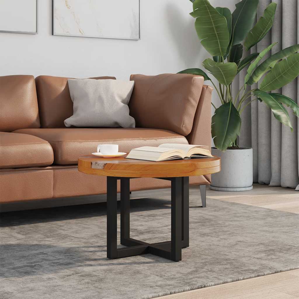 Stolik kawowy z drewna tekowego i plastiku 60 cm - number 1.