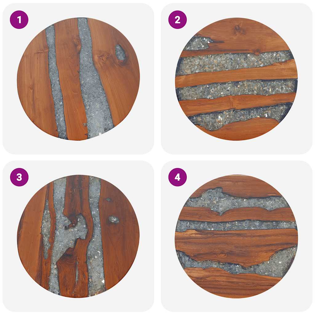 Stolik kawowy z drewna tekowego i plastiku 60 cm - number 6.