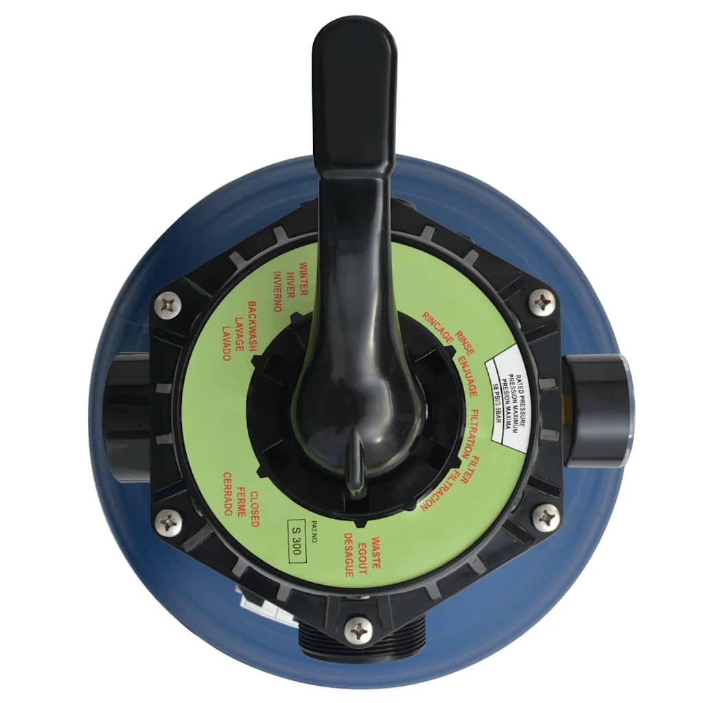 Sand filter for pool multivalve with 6 settings blue 460 mm - number 6.