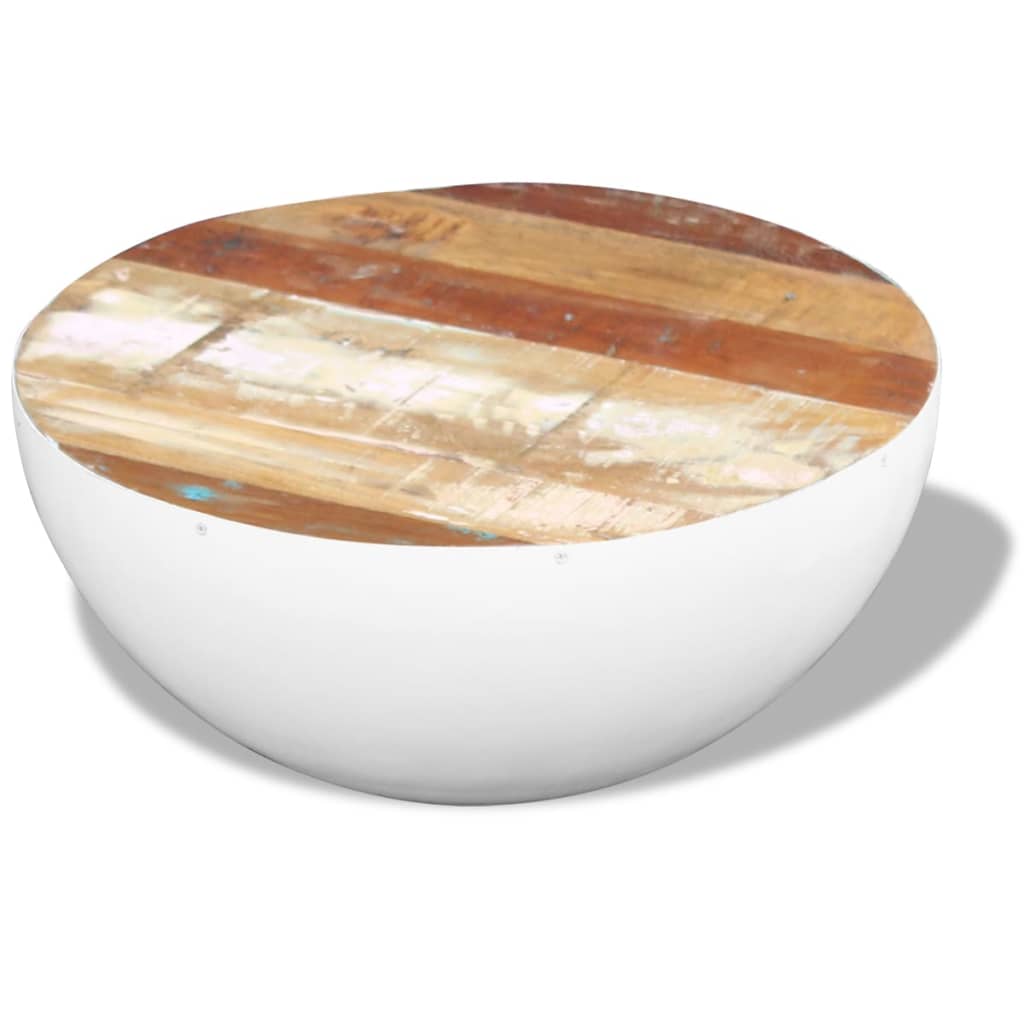 Skålformet sofabord 60x60x30 cm massivt genbrugstræ - number 2.