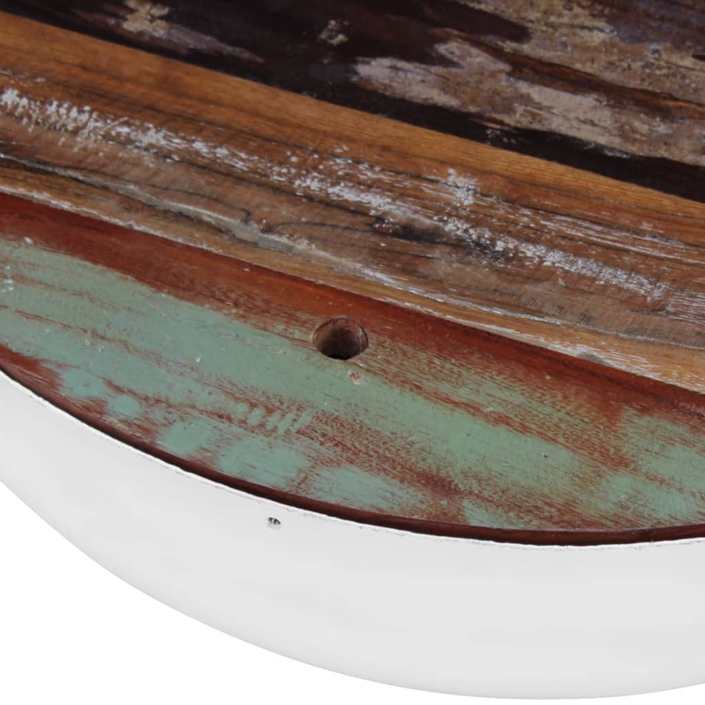 Skålformet sofabordssæt 2 dele massivt genbrugstræ - number 7.