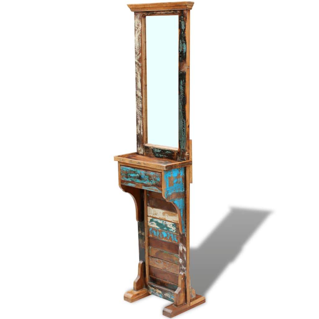 Hallway mirror 47x23x180 cm solid recycled wood - number 2.