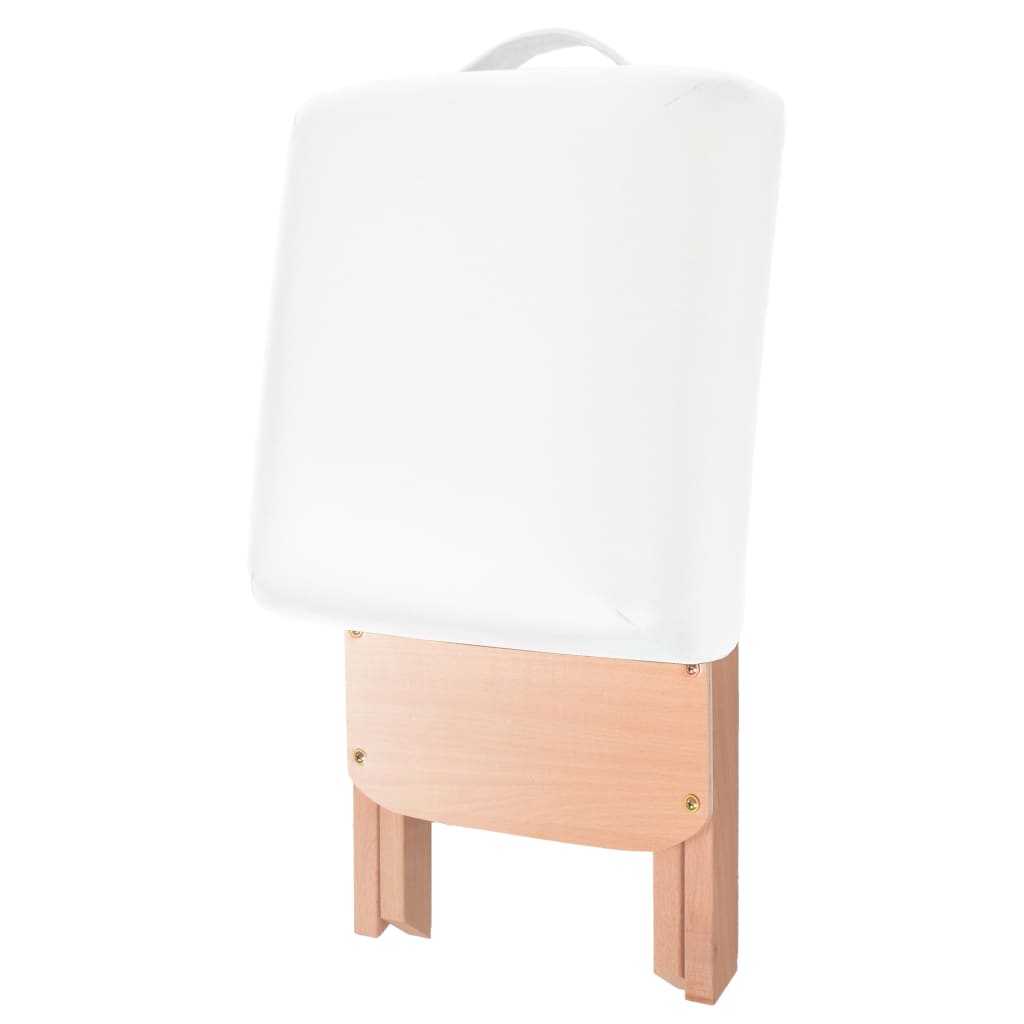 Foldbar massageskammel 12 cm tykt sæde hvid - number 3.