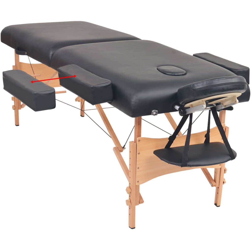 Sammenfoldeligt massagebord 2 zoner 10 cm tyk hynde - sort - number 6.