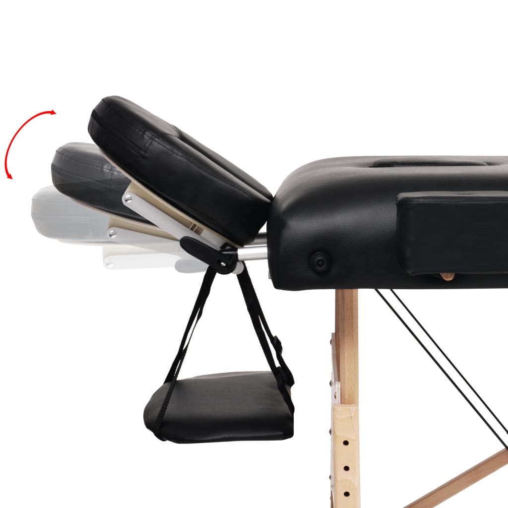 Sammenfoldeligt massagebord 2 zoner 10 cm tyk hynde - sort - number 5.