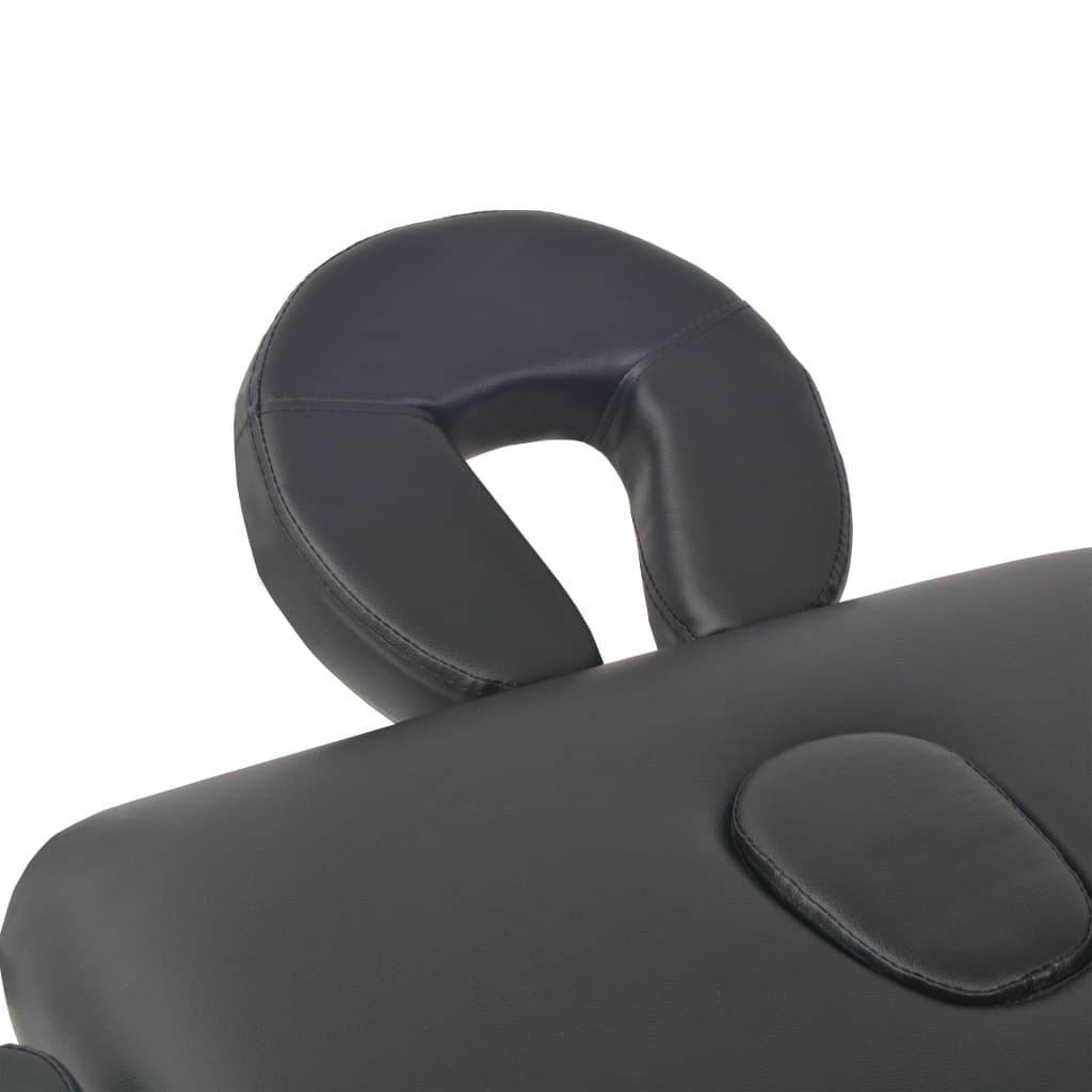 Sammenfoldeligt massagebord 3 zoner 10 cm tyk hynde sort - number 8.