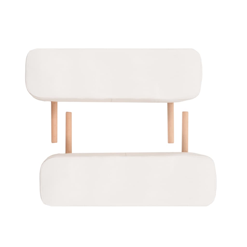 Foldbart massagebord med skammel 3 zoner 10 cm tyk - hvid - number 8.