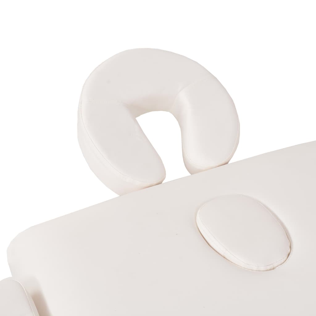 Foldbart massagebord med skammel 3 zoner 10 cm tyk - hvid - number 10.