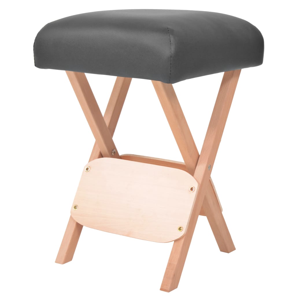 Foldbar massagestol 12 cm tykt sæde 2 bolsterpuder sort - number 2.