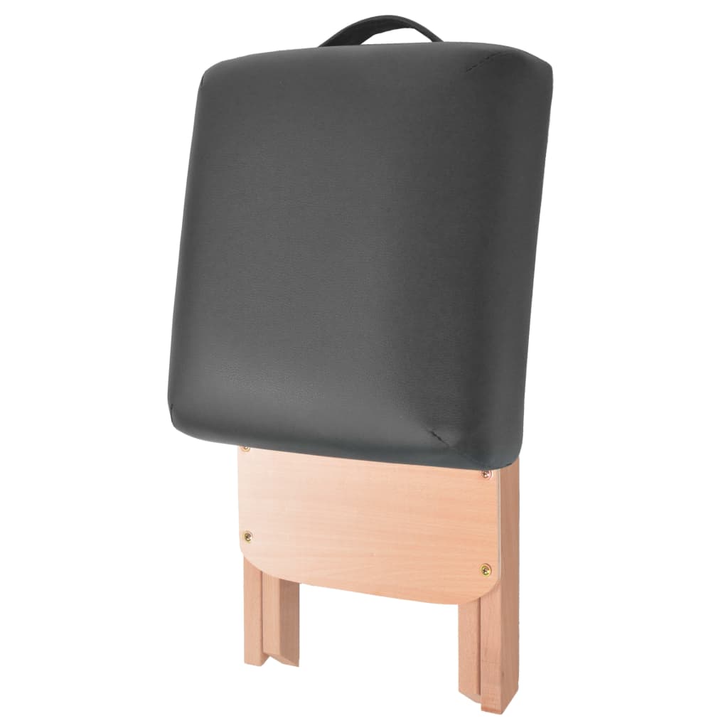 Foldbar massagestol 12 cm tykt sæde 2 bolsterpuder sort - number 4.