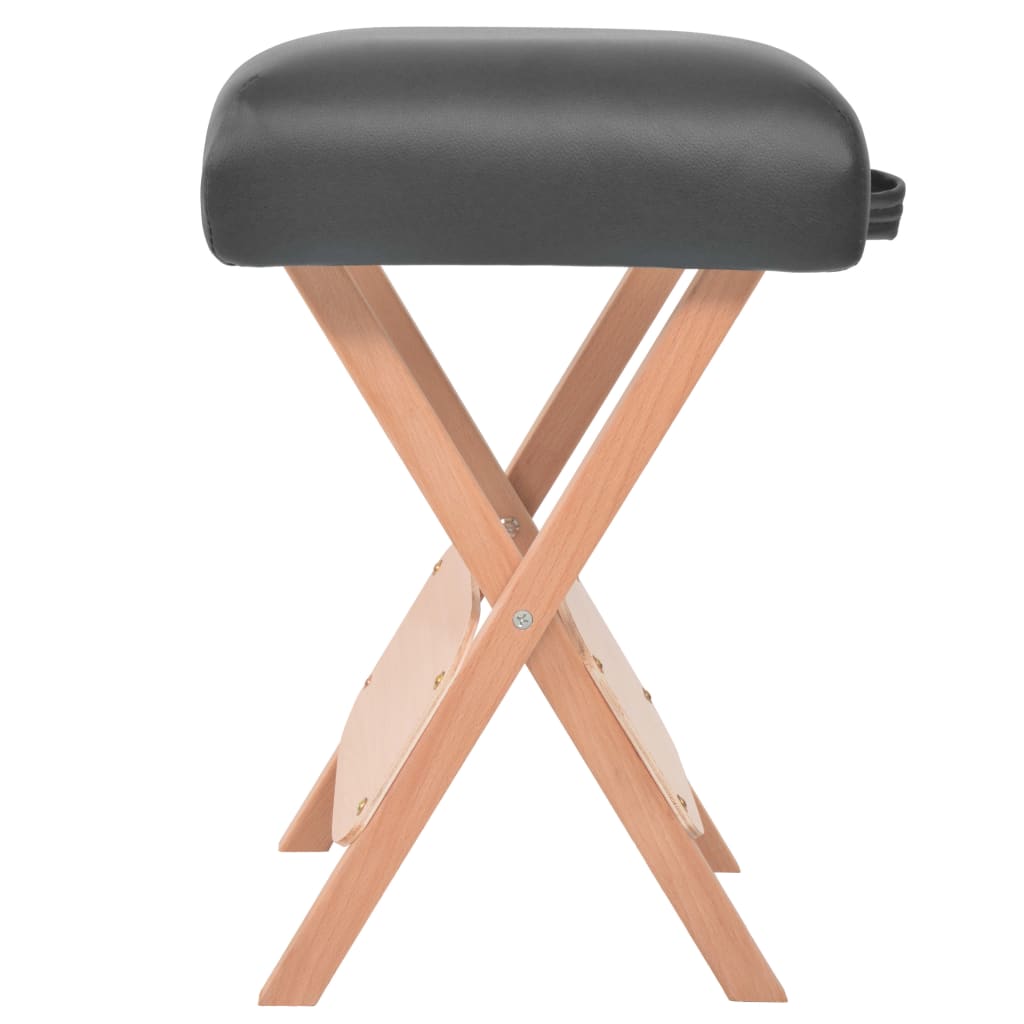 Foldbar massagestol 12 cm tykt sæde 2 bolsterpuder sort - number 3.