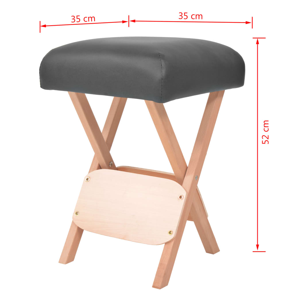 Foldbar massagestol 12 cm tykt sæde 2 bolsterpuder sort - number 5.