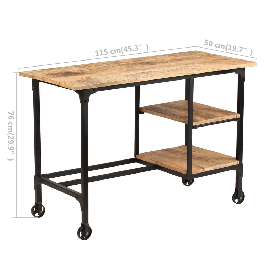 Skrivebord med sammenleggbar krakk heltre mangotre 115 x 50 x 76 cm - number 12.