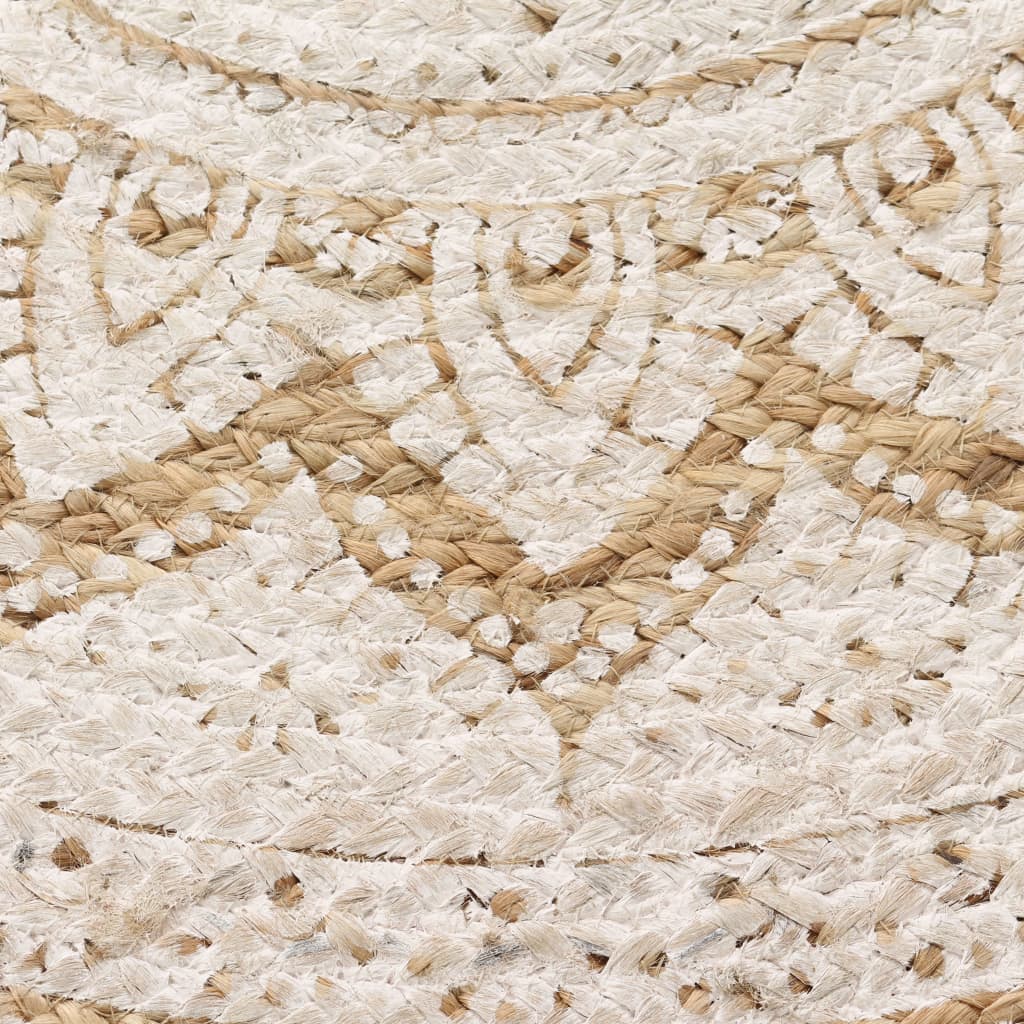Carpet braided jute with print 150 cm round - number 4.