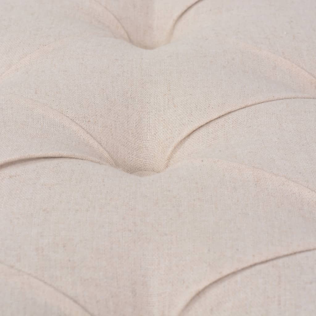 Ławka płótno lite drewno 150 x 40 x 48 cm kremowo-biały - number 6.