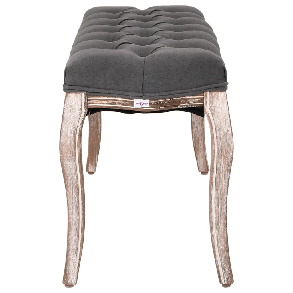 Ławka 110x38x48 cm płótno lite drewno ciemnoszare - number 3.