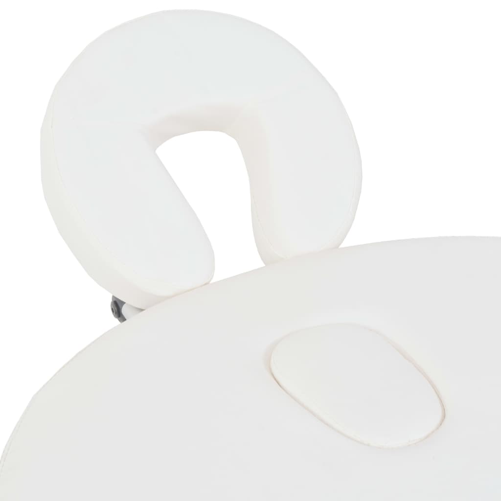 Foldbart massagebord m. 2 bolsterpuder 4 cm tyk oval - hvid - number 11.
