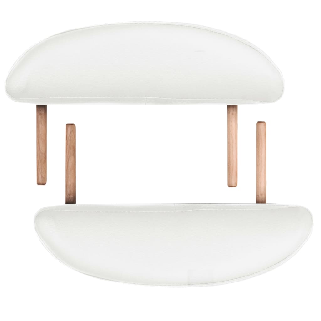 Foldbart massagebord m. 2 bolsterpuder 4 cm tyk oval - hvid - number 6.