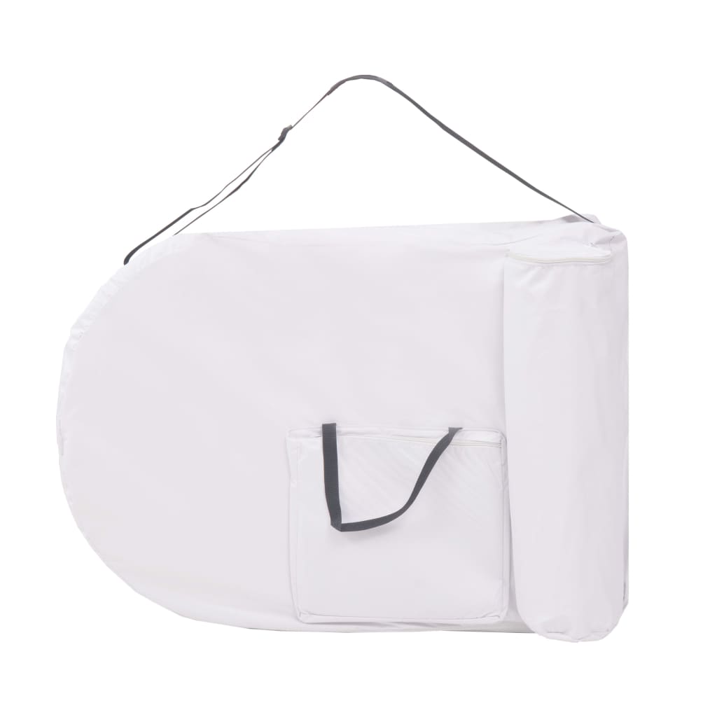 Foldbart massagebord m. 2 bolsterpuder 4 cm tyk oval - hvid - number 5.