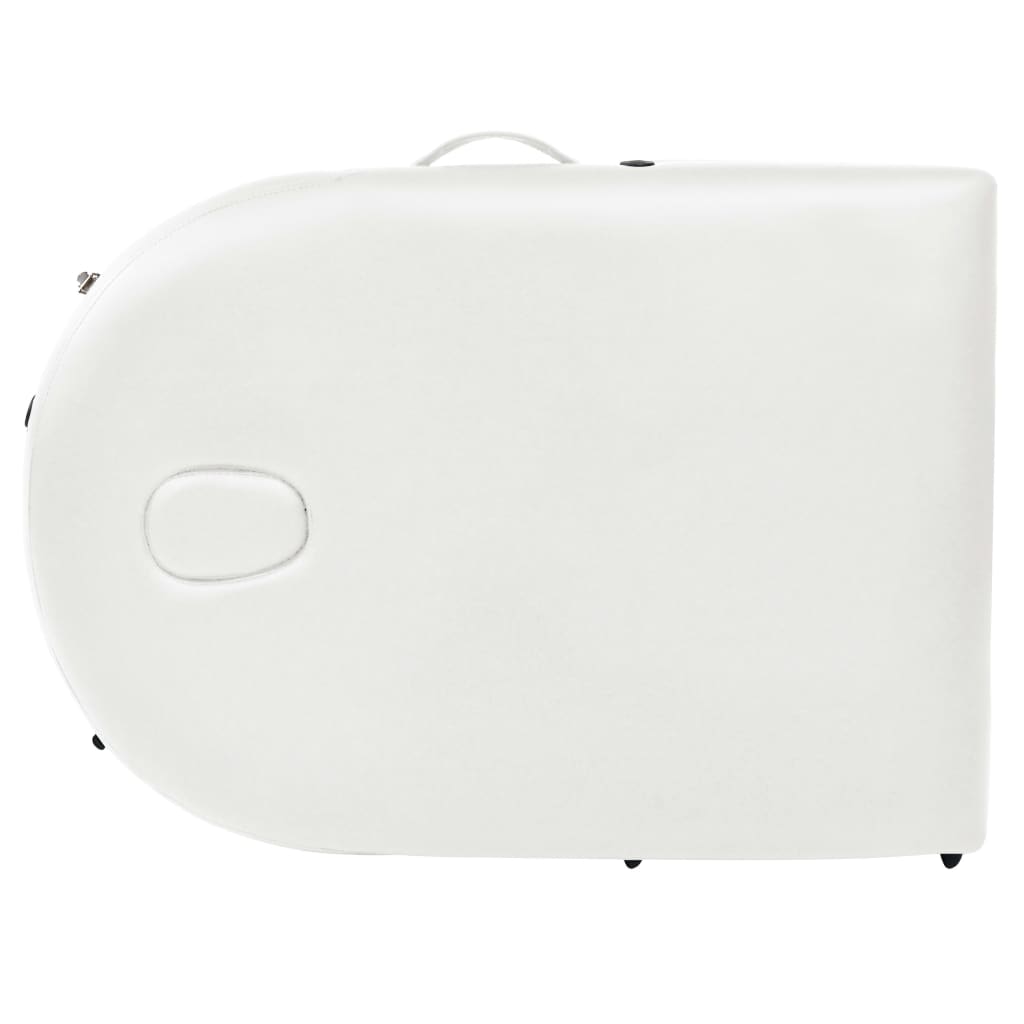Foldbart massagebord m. 2 bolsterpuder 4 cm tyk oval - hvid - number 8.