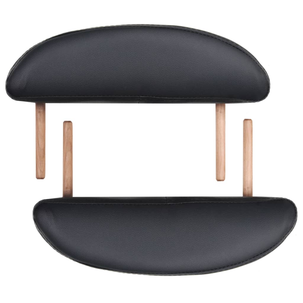 Foldbart massagebord m. 2 bolsterpuder 4 cm tyk oval sort - number 6.