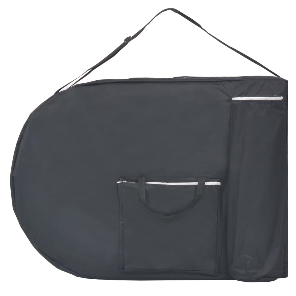 Foldbart massagebord m. 2 bolsterpuder 4 cm tyk oval sort - number 5.