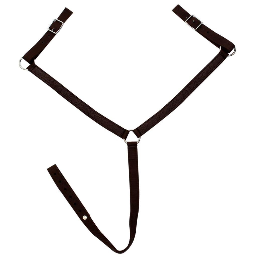 Westernsadel hovedtøj og brystkrave ægte læder 17" - brun, 17 in - number 12.