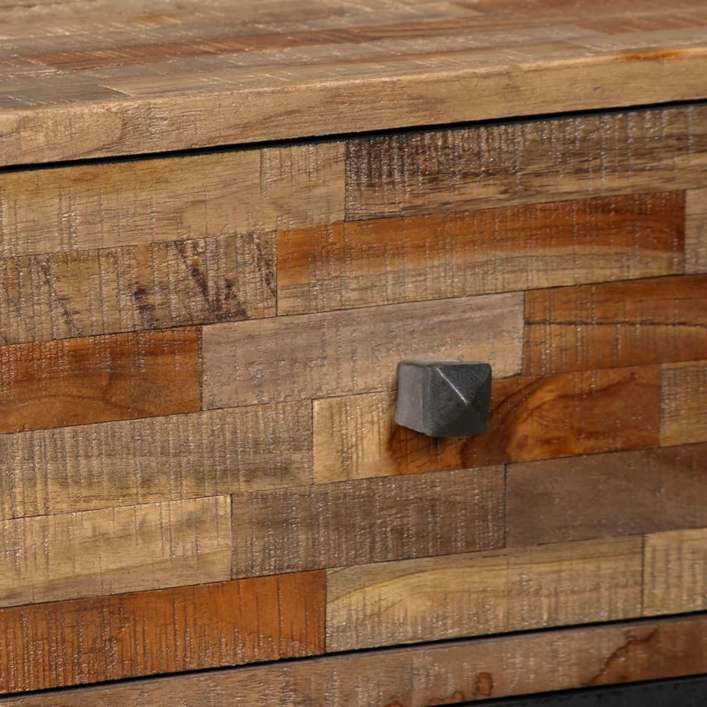 Side cabinet with 6 drawers solid reclaimed oak 70 x 30 x 76 cm - number 4.