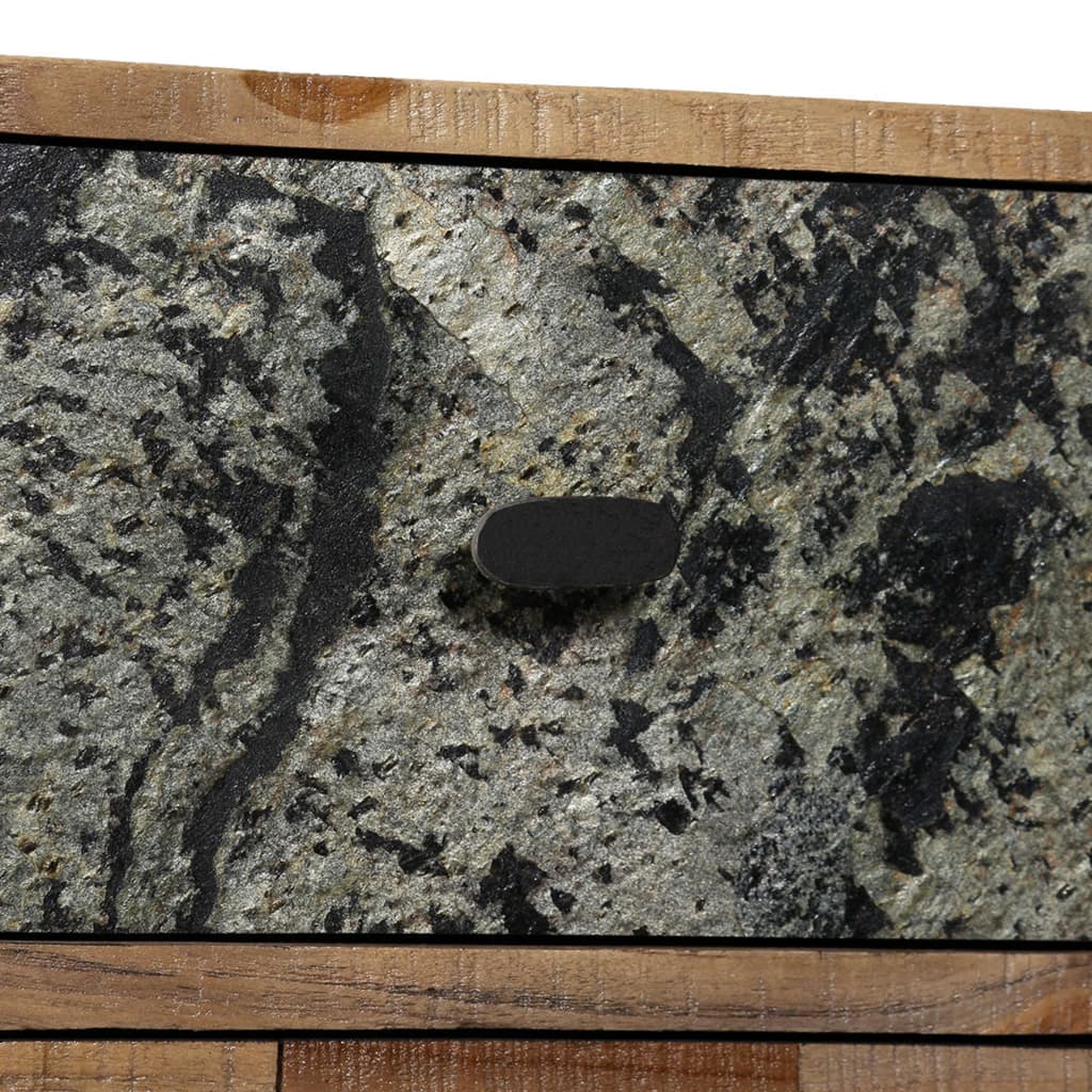 Side cabinet with 6 drawers solid reclaimed oak 70 x 30 x 76 cm - number 7.