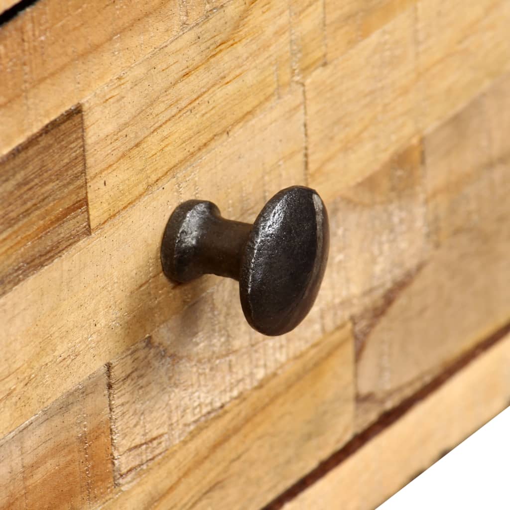 Sofabord massivt genbrugsteak 90 x 65 x 40 cm - number 8.