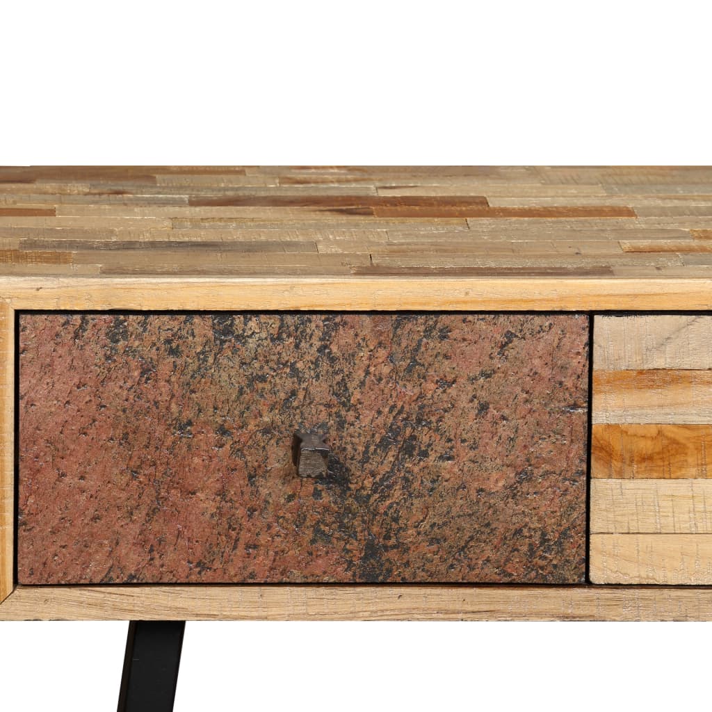 Aflastningsbord massivt genbrugsteak 120 x 30 x 76 cm - number 6.