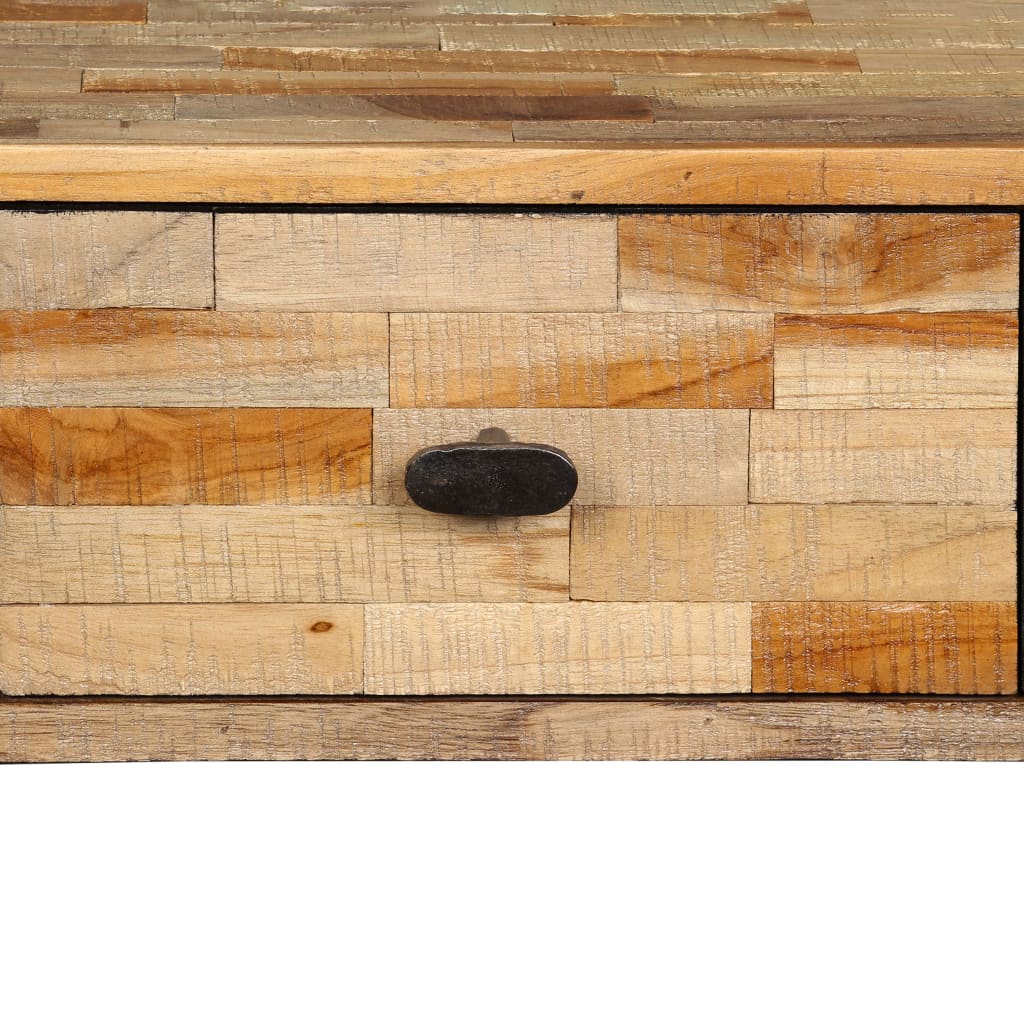 Aflastningsbord massivt genbrugsteak 120 x 30 x 76 cm - number 7.