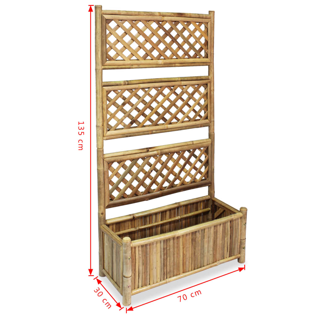 Raised planter for the garden with trellis bamboo - 70 cm, 1 - number 7.
