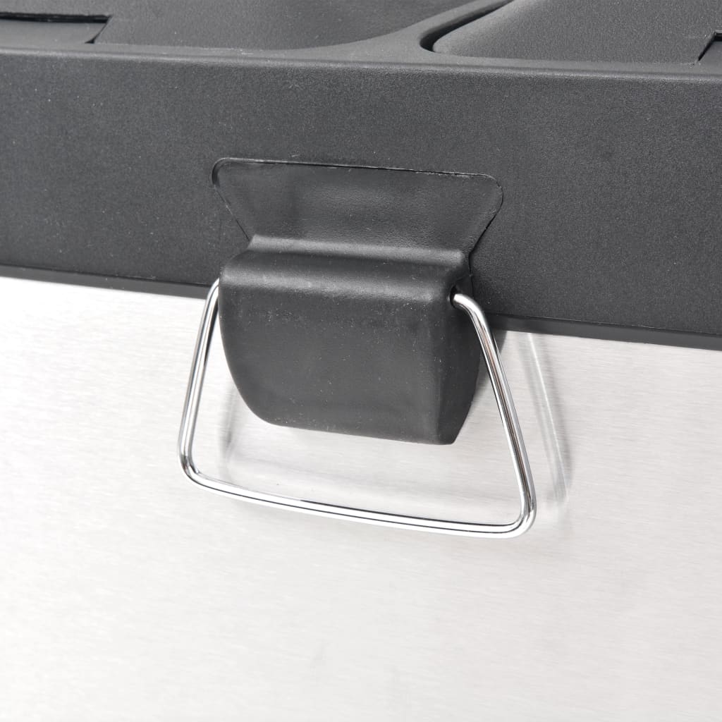 Affaldsspand til genbrug med pedal rustfrit stål 36 l - number 4.