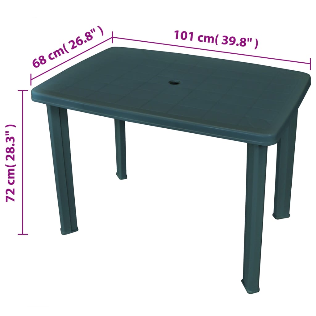 Tavolo da giardino in plastica - verde, 101 x 68 x 72 cm, 1 - number 5.