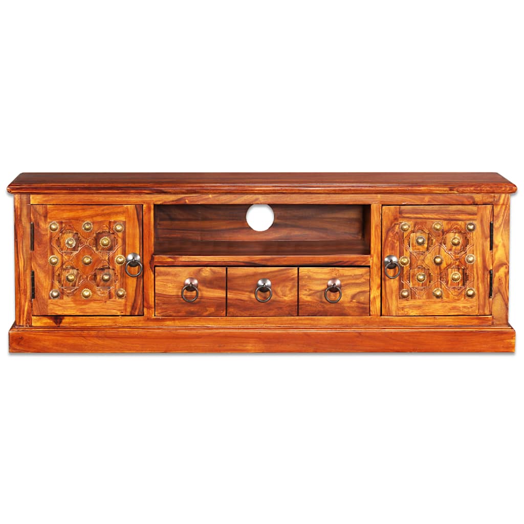 Tv-bord i massivt sheeshamträ 120 x 30 x 40 cm - number 2.