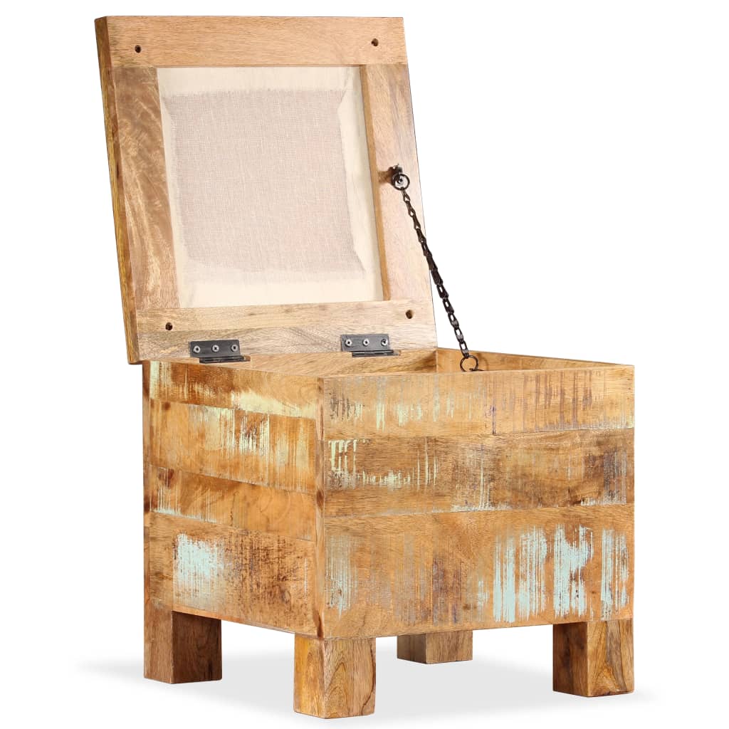 Panca contenitore 40x40x45 cm legno massello riciclato - number 4.