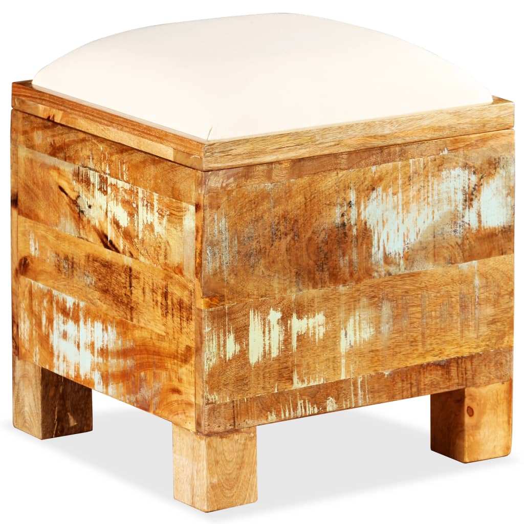 Panca contenitore 40x40x45 cm legno massello riciclato - number 3.