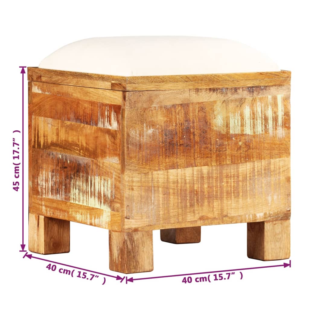 Panca contenitore 40x40x45 cm legno massello riciclato - number 8.