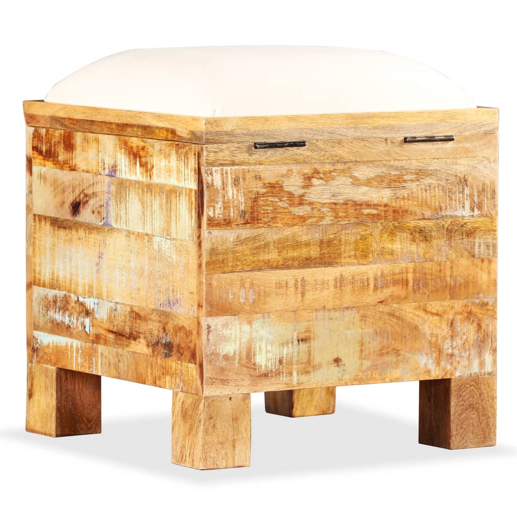 Panca contenitore 40x40x45 cm legno massello riciclato - number 10.