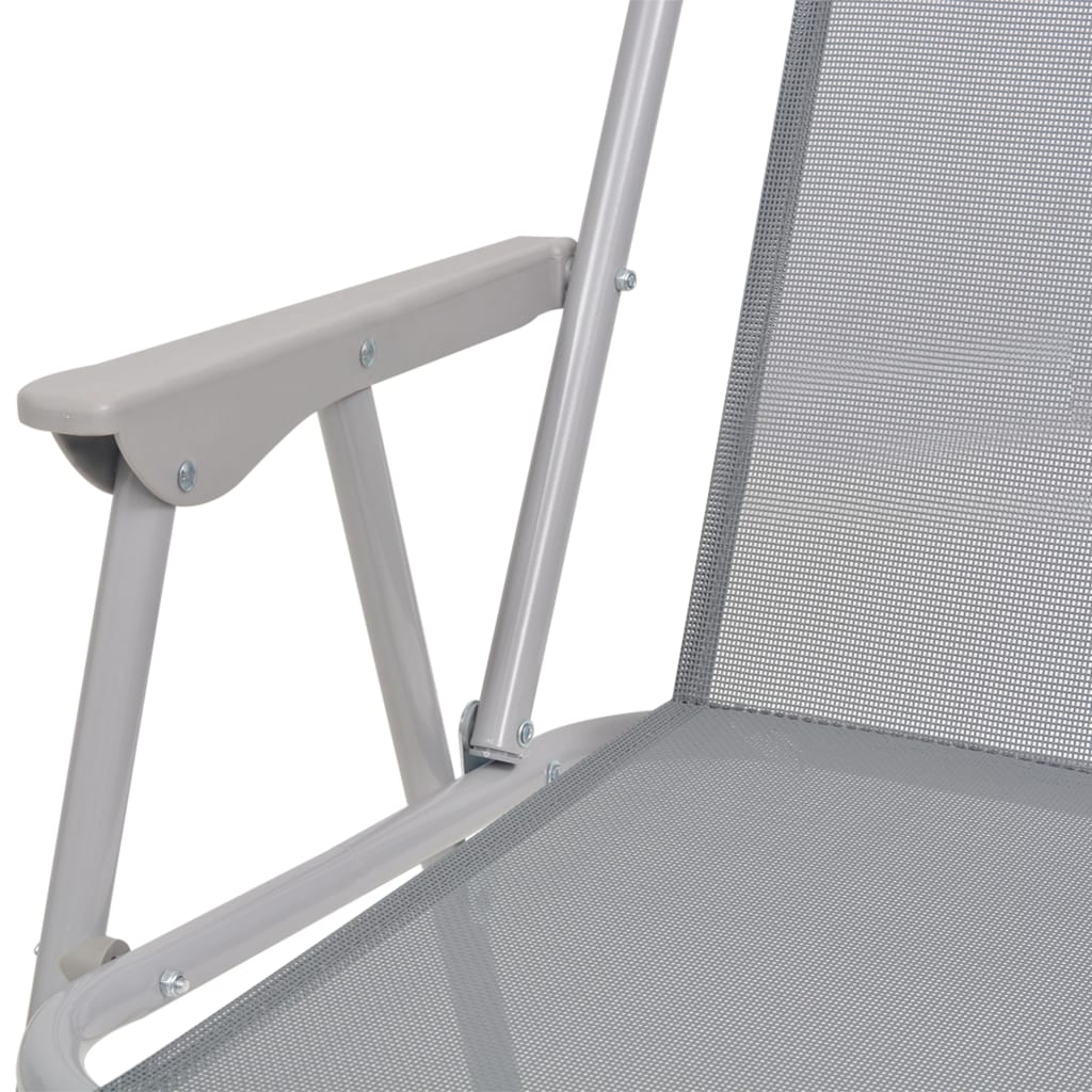 Zestaw stołowy do jadalni na zewnątrz 8 części stal i tekstylia szary - number 12.