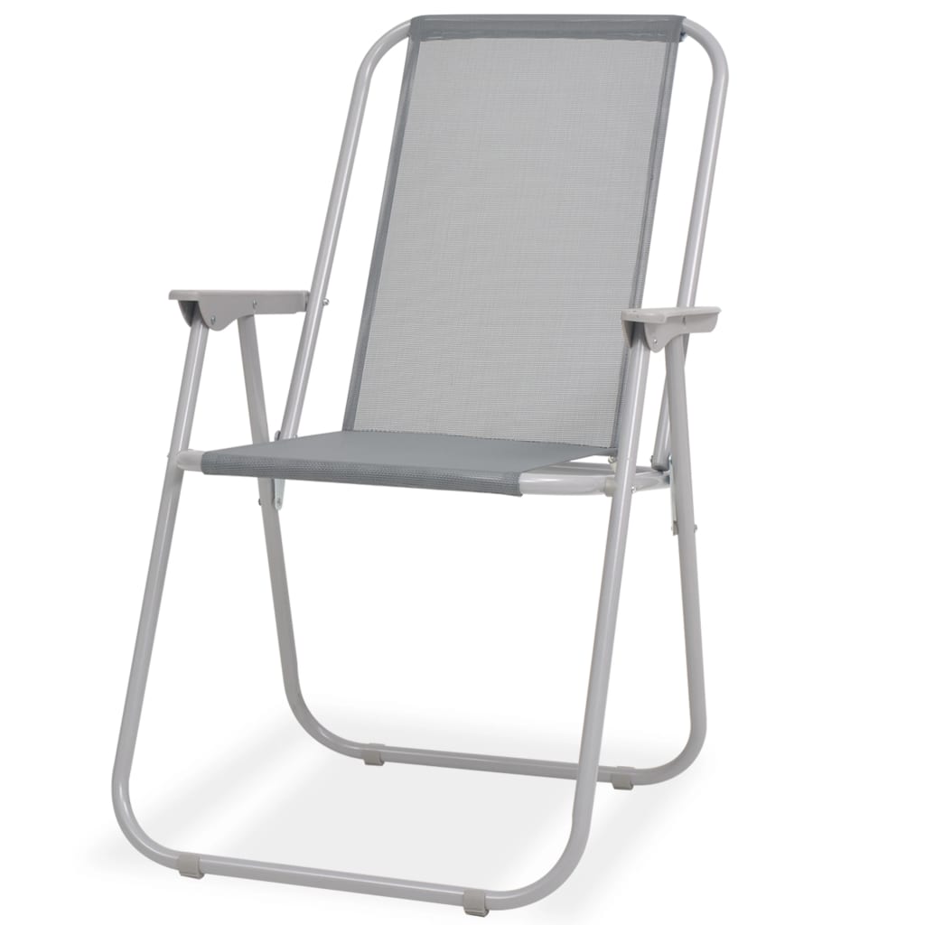 Zestaw stołowy do jadalni na zewnątrz 8 części stal i tekstylia szary - number 8.